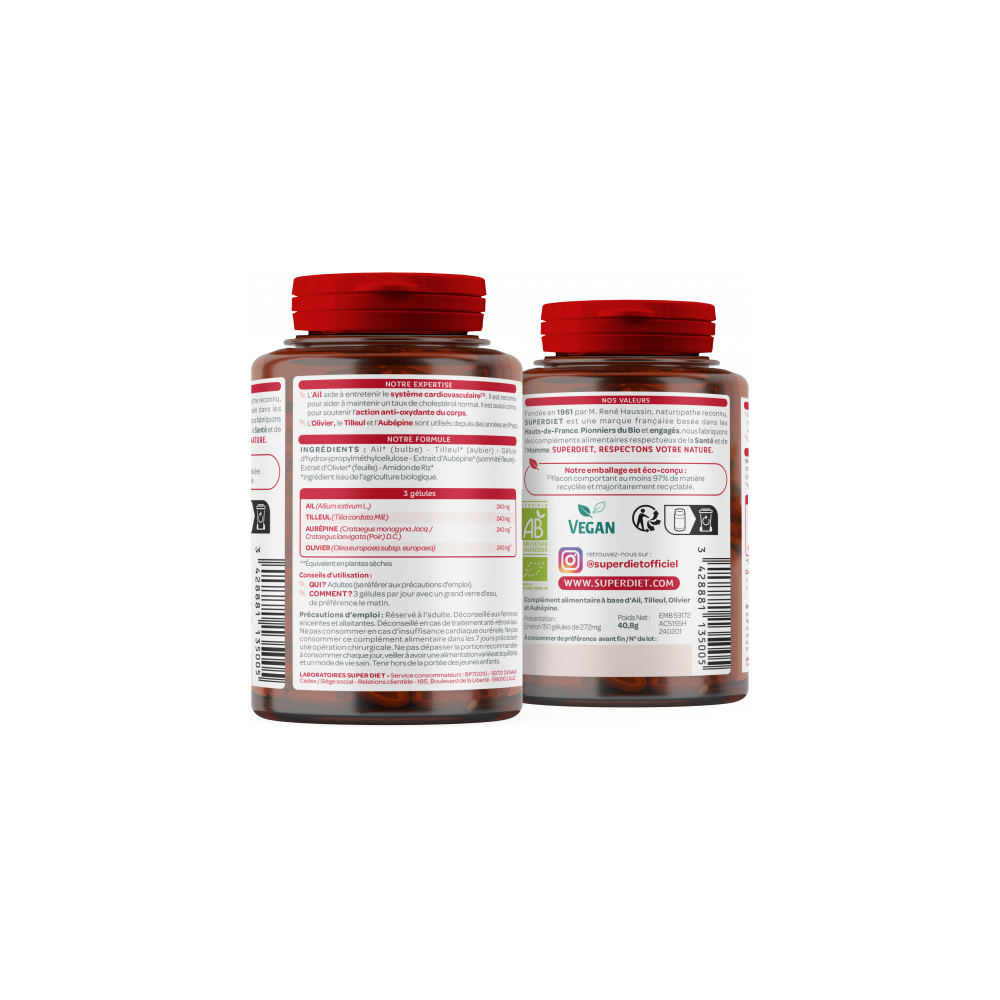 Superdiet Quatuor Cardiovasculaire 150 gélules