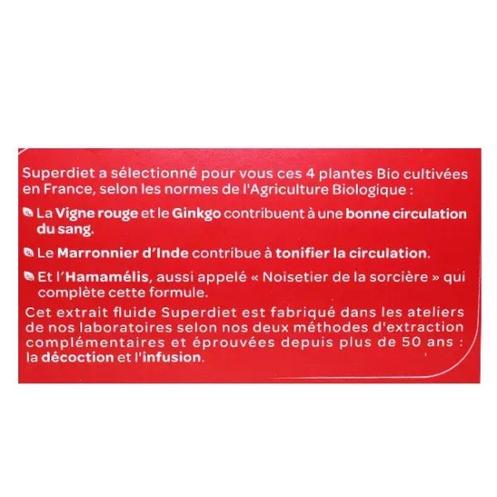 Superdiet Quatuor Circulation 20 Ampoules