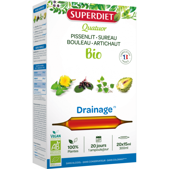 Superdiet Quatuor Drainage Bio 20 ampoules