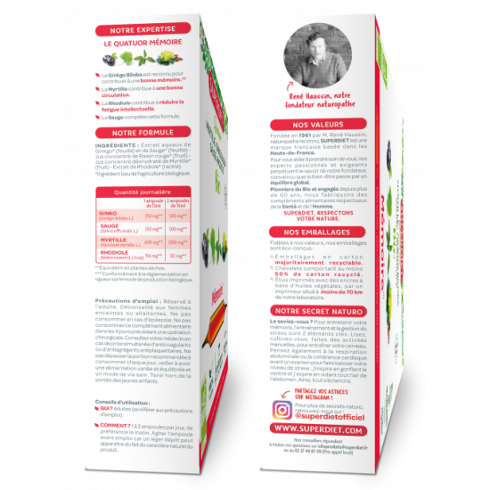 Superdiet Quatuor mémoire 20 ampoules