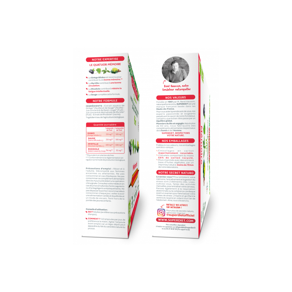 Superdiet Quatuor mémoire 20 ampoules