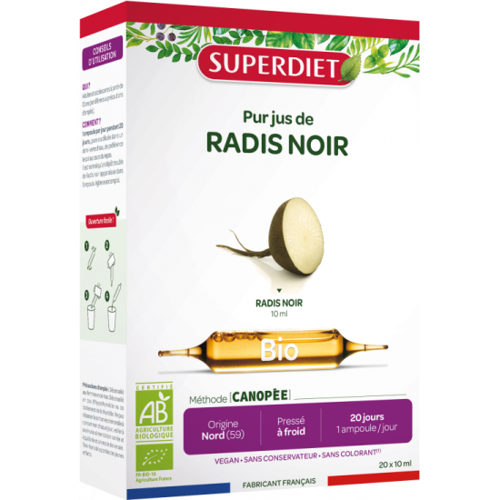 Superdiet Radis Noir Bio 20 ampoules