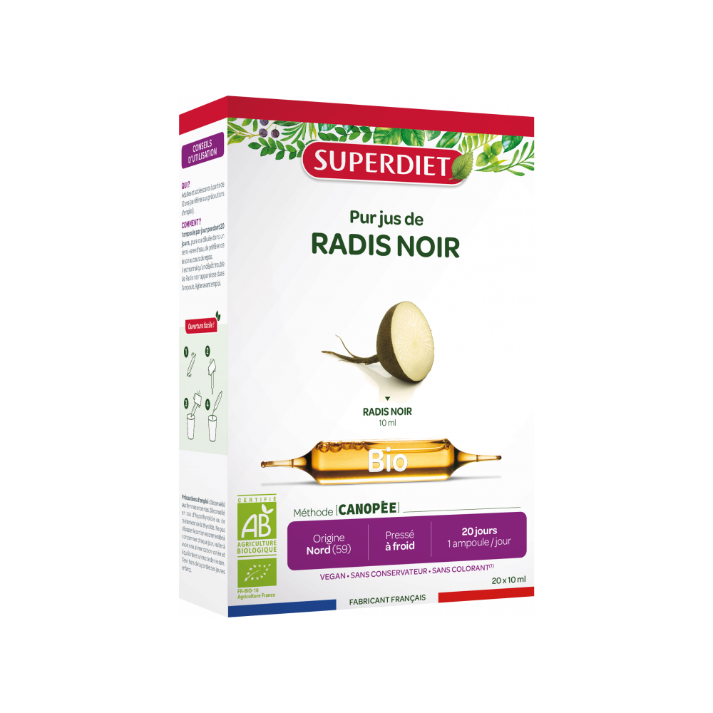 Superdiet Radis Noir Bio 20 ampoules