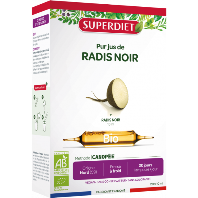 Superdiet Radis Noir Bio 20 ampoules