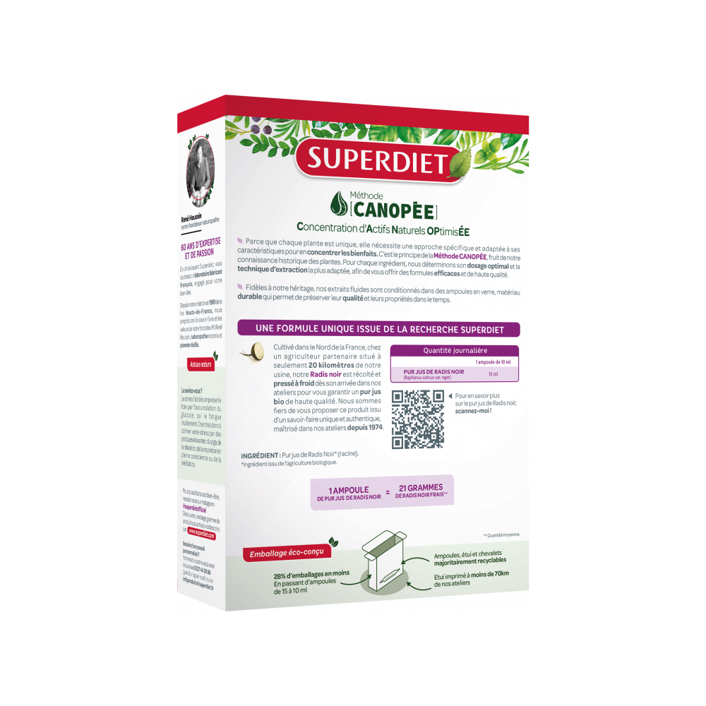 Superdiet Radis Noir Bio 20 ampoules