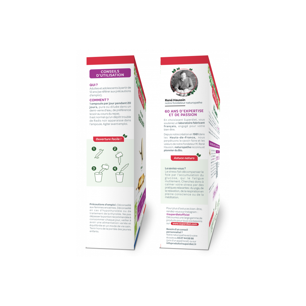 Superdiet Radis Noir Bio 20 ampoules