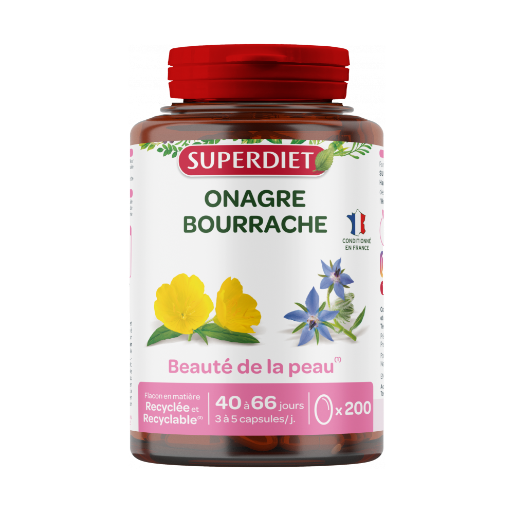 Superdiet onagre bourrache 200 capsules