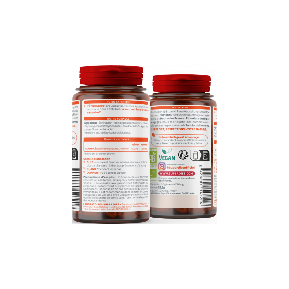 Superdiet Gel Echinacée Bio