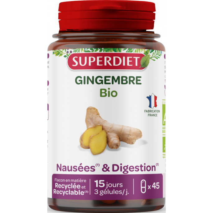 Superdiet gingembre bio 45 gélules