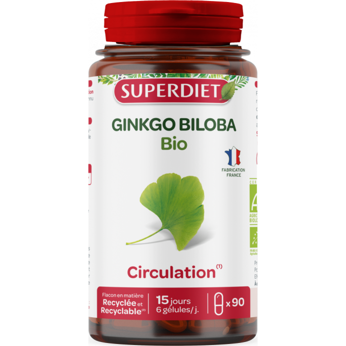 Superdiet Ginkgo Bio 90 gélules