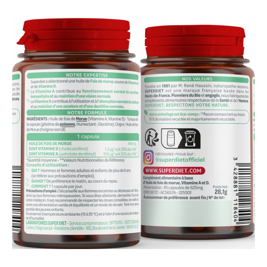 Superdiet huile de foie de morue bio
