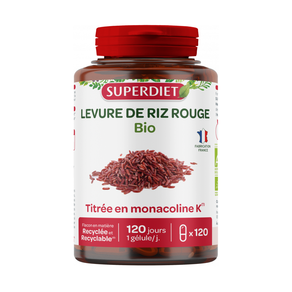 Superdiet Levure de riz rouge 120 gélules