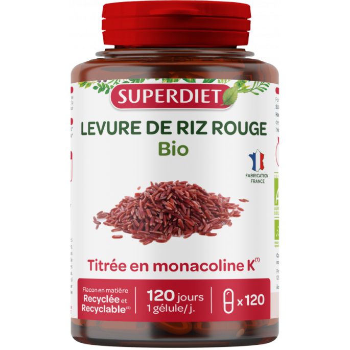 Superdiet Levure de riz rouge 120 gélules