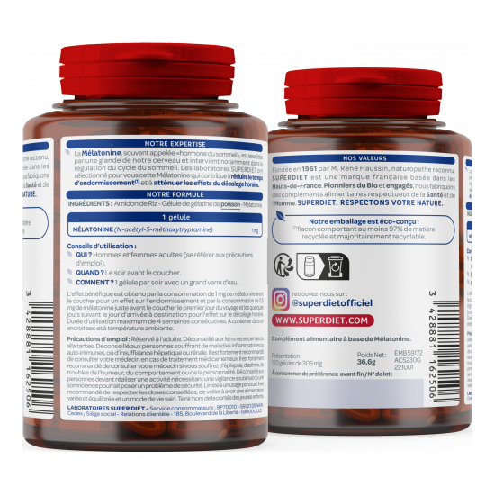 Superdiet Mélatonine 120 gélules