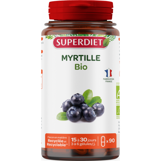 Superdiet Myrtille Bio 90 gélules