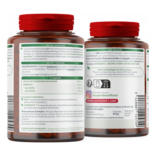 Superdiet Oméga 3 120 capsules