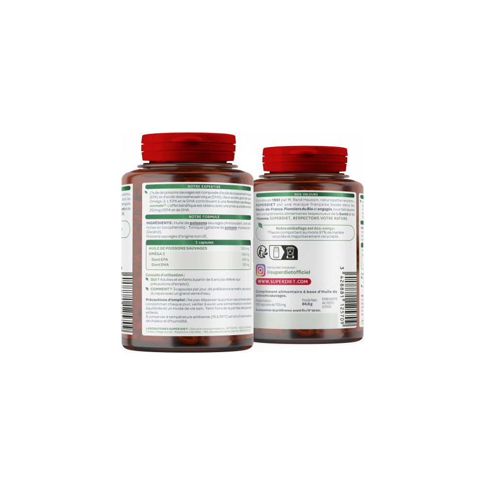 Superdiet Oméga 3 120 capsules