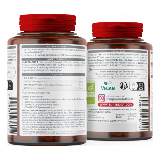 Superdiet Quatuor Articulations 150 gélules
