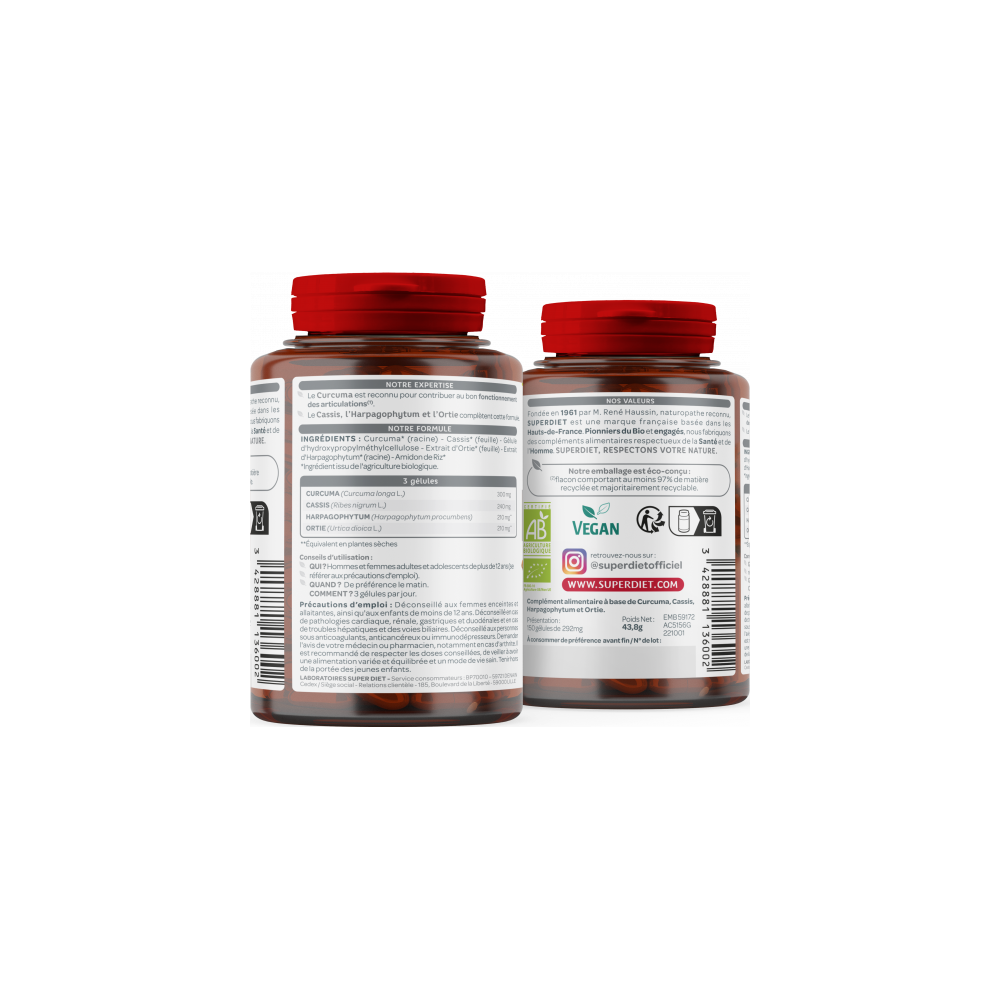Superdiet Quatuor Articulations 150 gélules