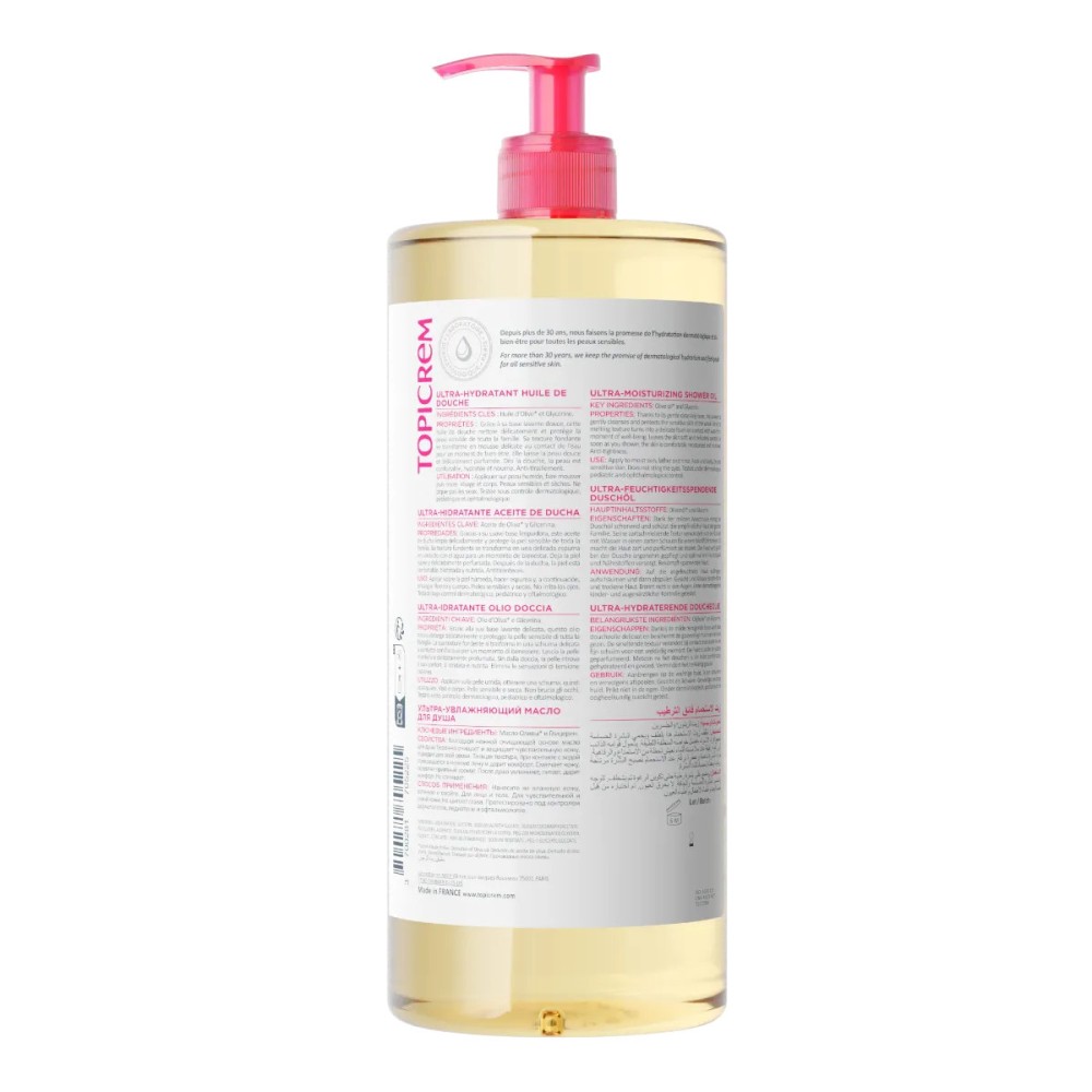 Topicrem huile douche ultra hydratant 1L