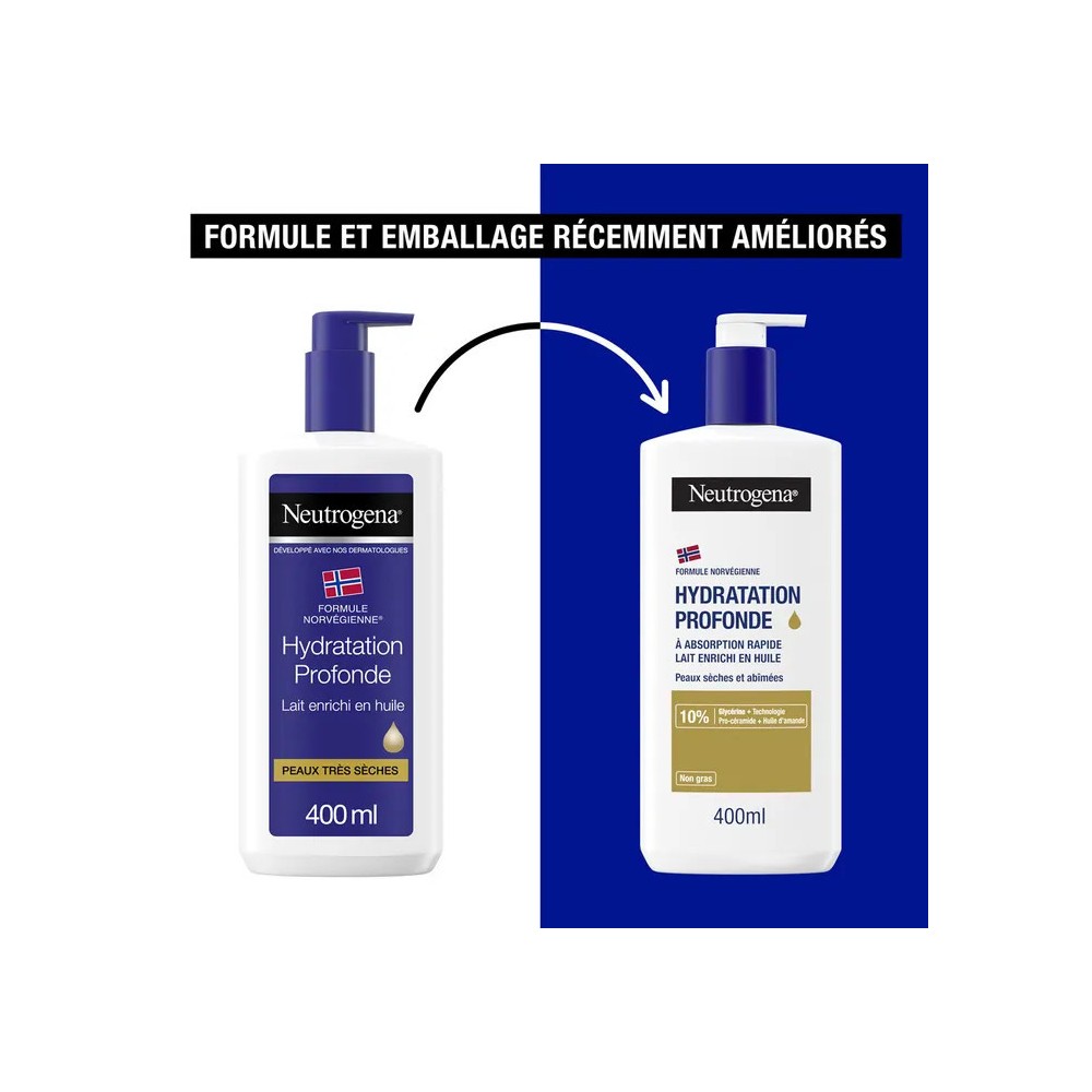 Neutrogena lait enrichi en huile corps 400 ml