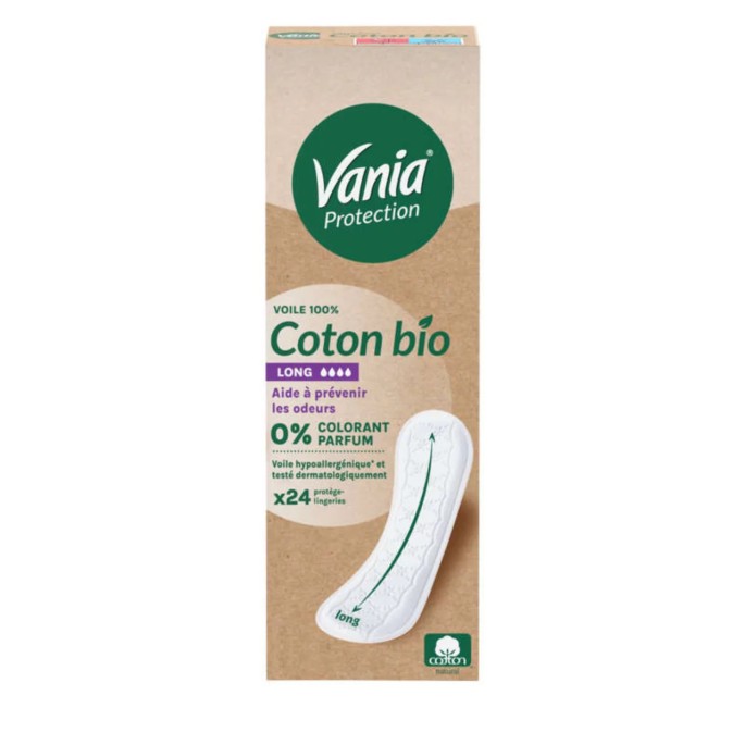 Vania Protection Coton Bio Long 24 Protège-Lingeries