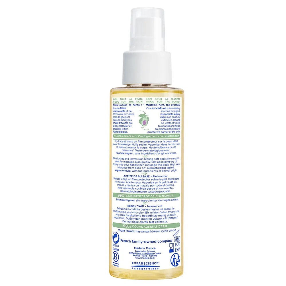 Mustela huile de massage spray 100 ml
