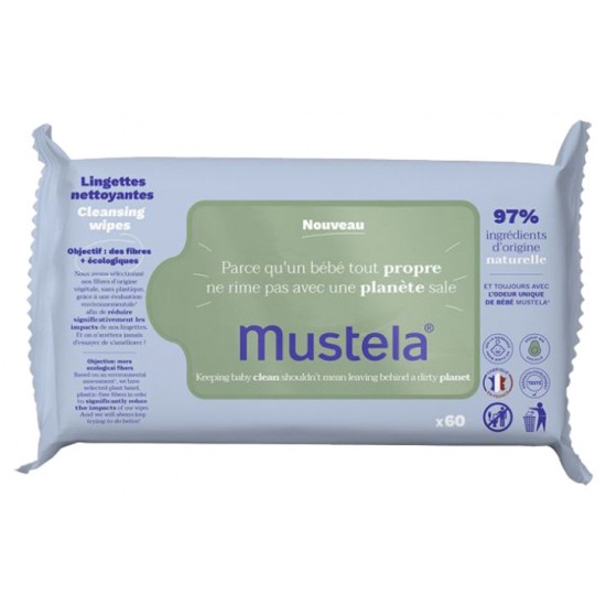 Mustela lingettes nettoyantes 60 unités