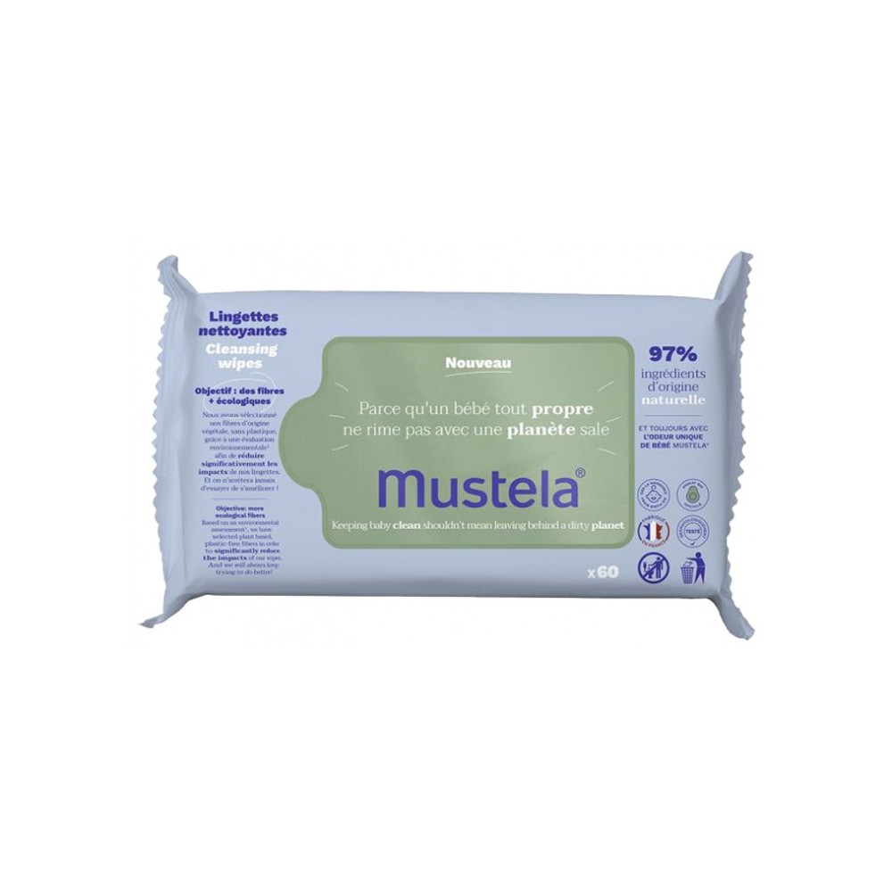 Mustela lingettes nettoyantes 60 unités