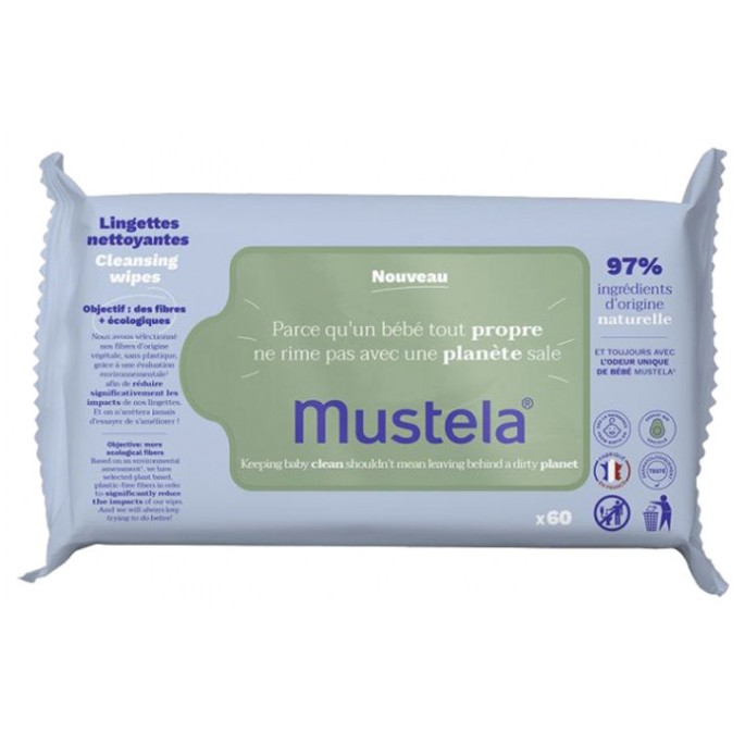 Mustela lingettes nettoyantes 60 unités
