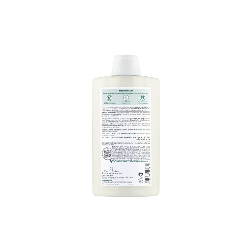 Klorane shampoing à l'avoine 400 ml