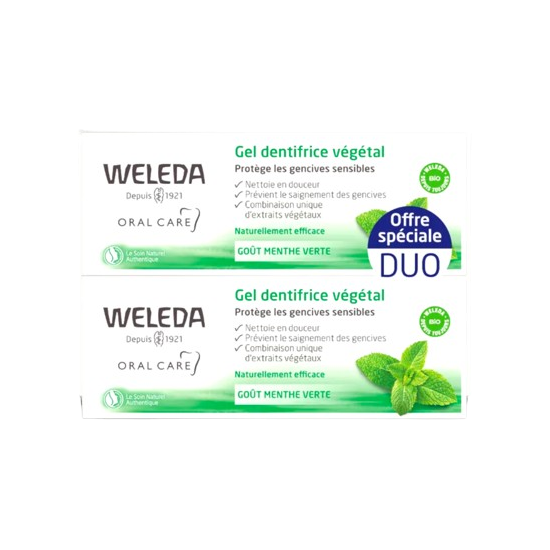 Weleda gel dentifrice végétal 2x75 ml