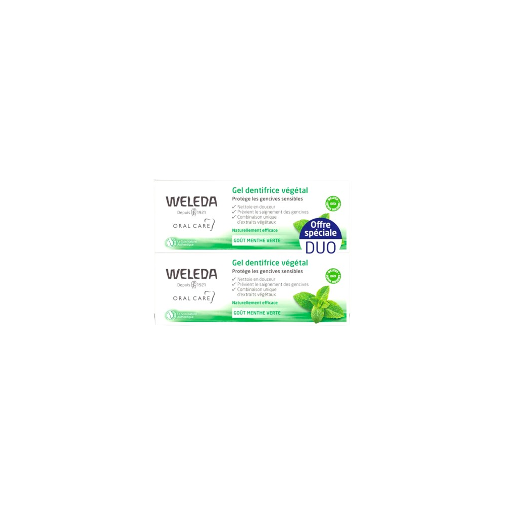 Weleda gel dentifrice végétal 2x75 ml
