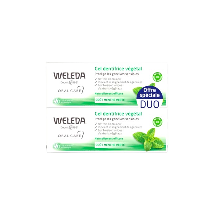 Weleda gel dentifrice végétal 2x75 ml