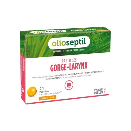 Olioseptil Pastilles Gorge Larynx Miel Citron