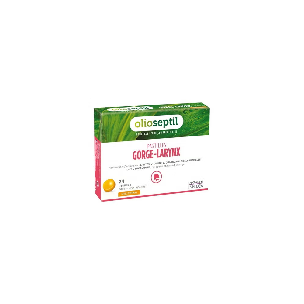 Olioseptil Pastilles Gorge Larynx Miel Citron