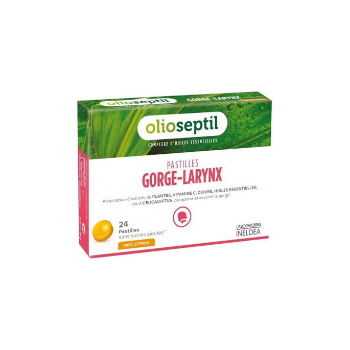 Olioseptil Pastilles Gorge Larynx Miel Citron
