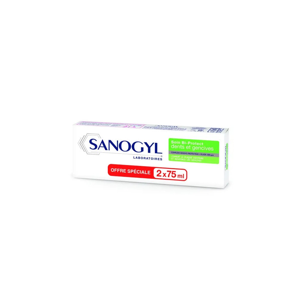 Sanogyl dent bleu prévention gencives duo 2x75 ml