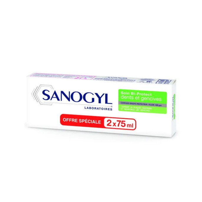 Sanogyl dent bleu prévention gencives duo 2x75 ml