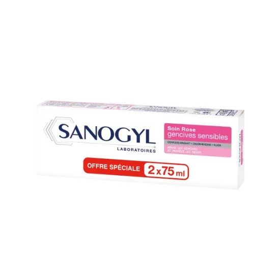 Sanogyl dentifrice Rose gencives sensibles 2x75 ml