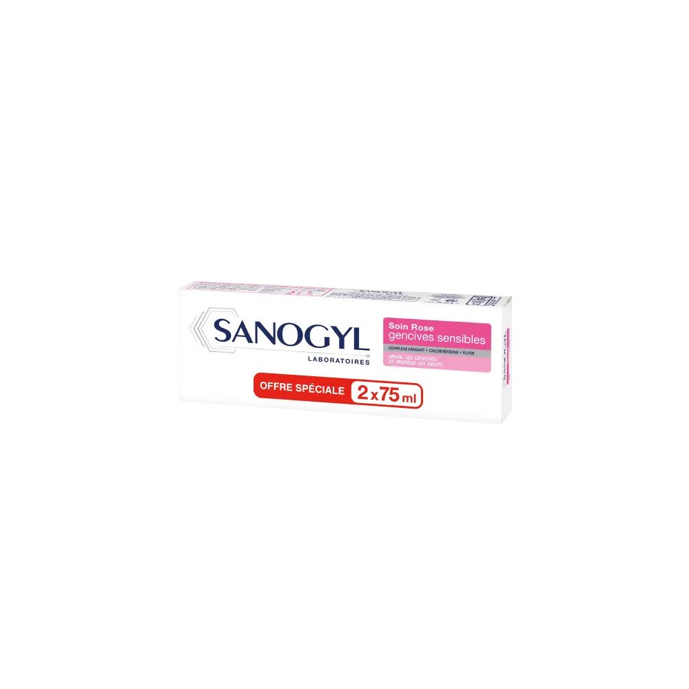 Sanogyl dentifrice Rose gencives sensibles 2x75 ml