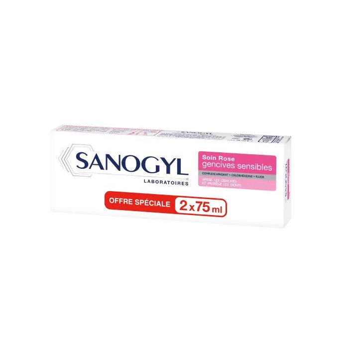 Sanogyl dentifrice Rose gencives sensibles 2x75 ml