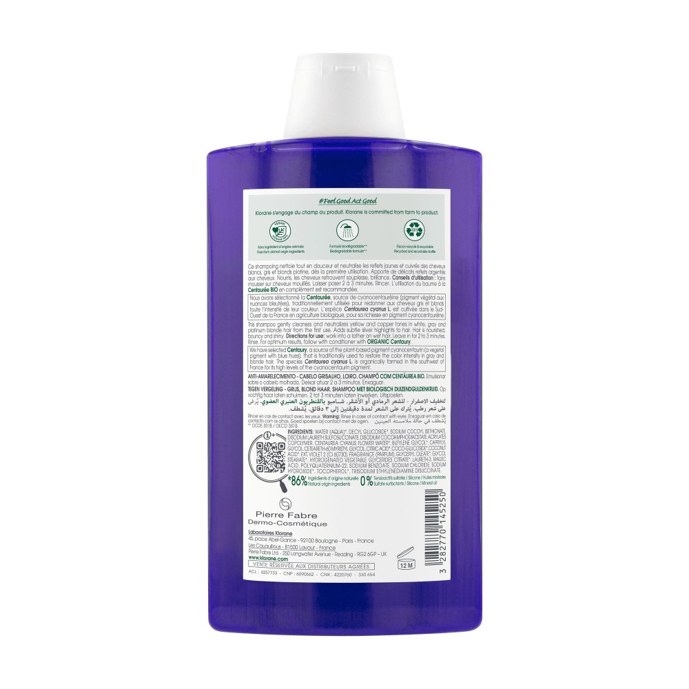 Klorane Shampooing Déjaunissant 400 ml