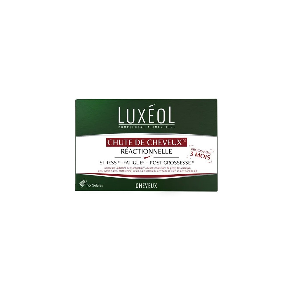 Luxéol chute de cheveux réactionnelle 90 gélules