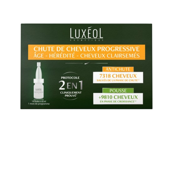 Luxéol protocole chute de cheveux 14 ampoules