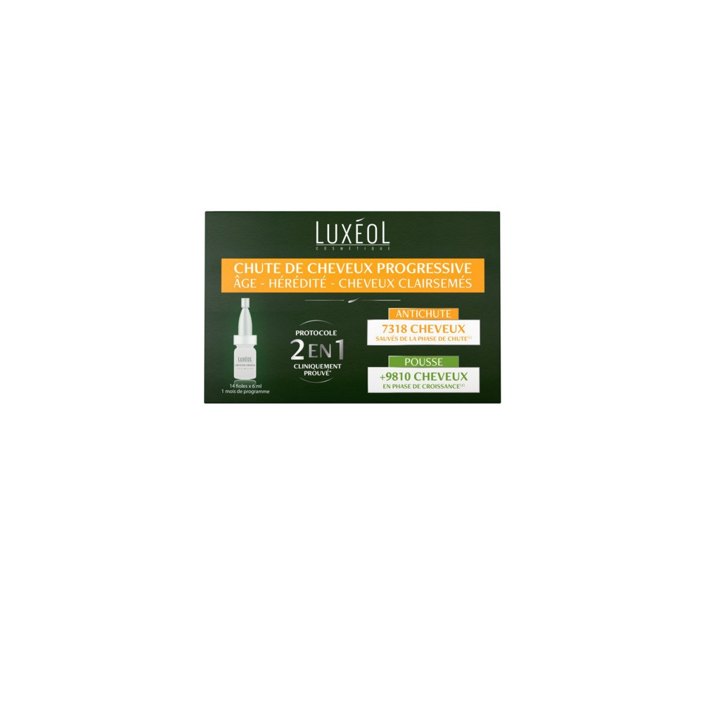 Luxéol protocole chute de cheveux 14 ampoules