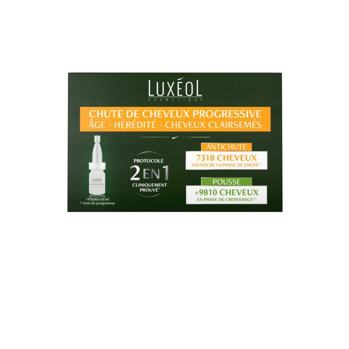 Luxéol protocole chute de cheveux 14 ampoules