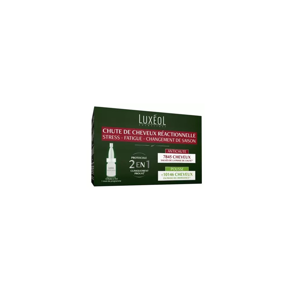 Luxéol protocole chute de cheveux réactif 14 ampoules