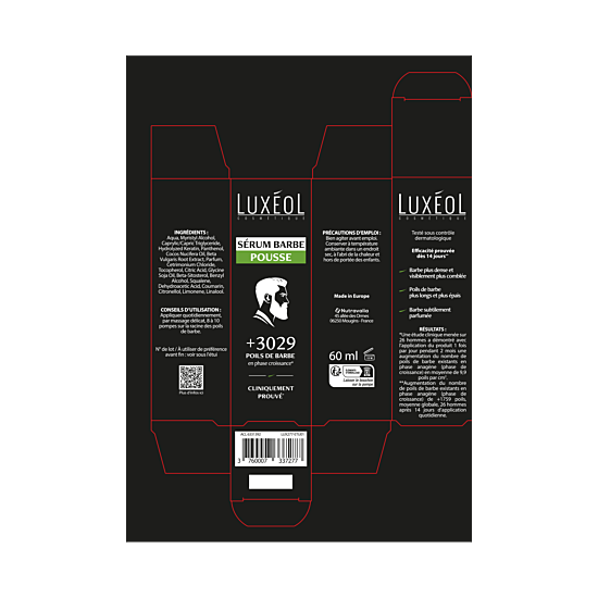 Luxéol sérum barbe pousse 60 ml