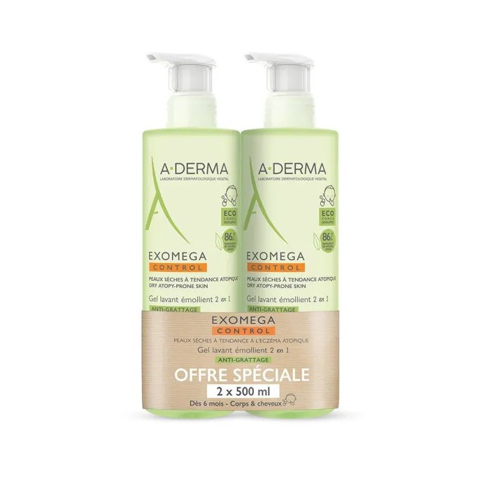 A-Derma Exomega Control Gel Lavant Corps 500 ml
